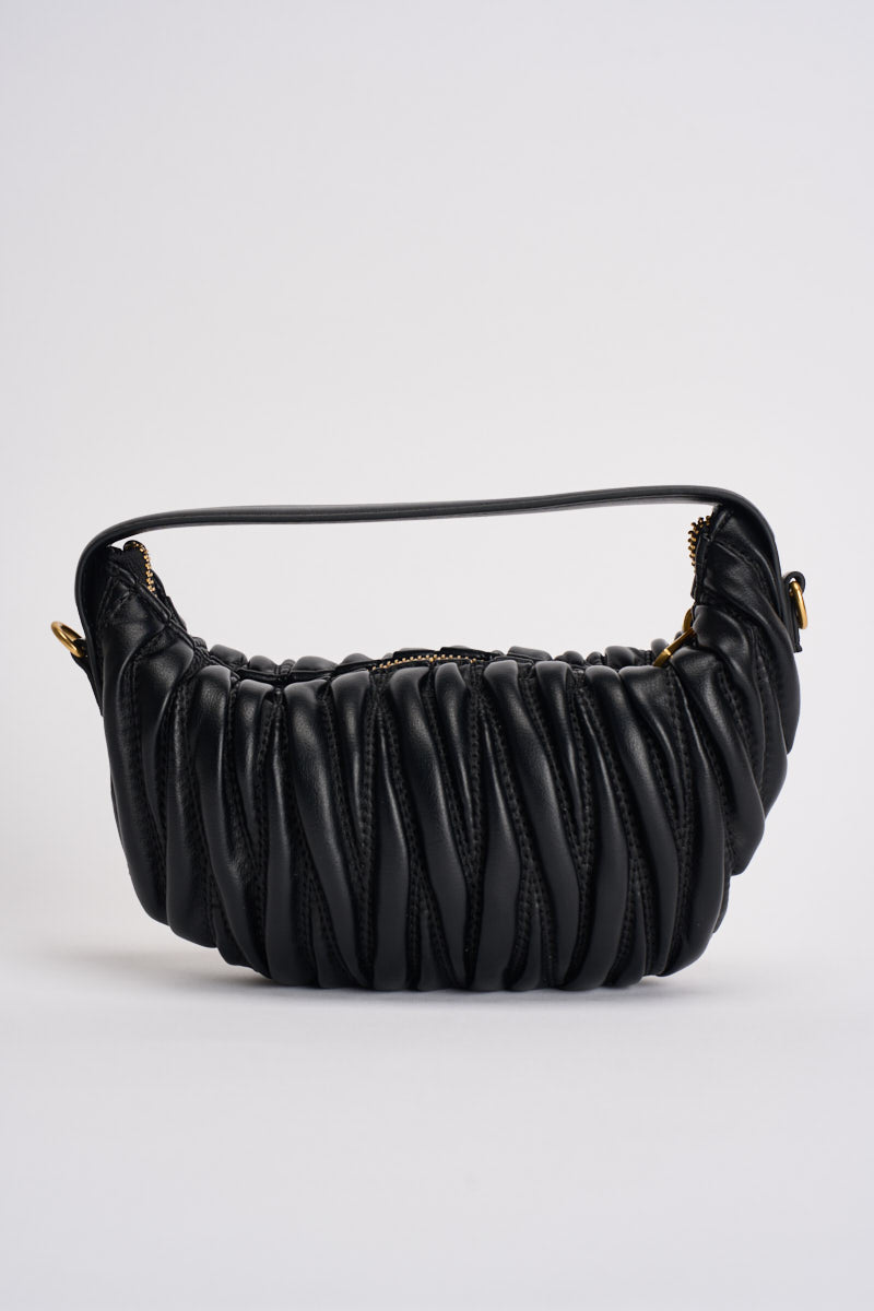 Borsa donna mezzaluna a spalla nera XAC0051 NERO VICOLO 