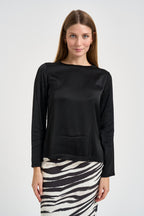 Blusa donna girocollo nera C049B NERO VITTO 
