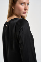 Blusa donna girocollo nera C049B NERO VITTO 