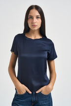 T-shirt donna satinata blu FA705B BLU VITTO 