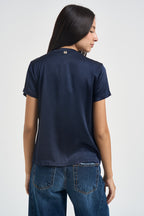 T-shirt donna satinata blu FA705B BLU VITTO 
