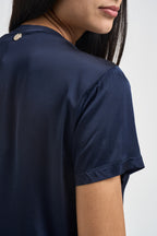 T-shirt donna satinata blu FA705B BLU VITTO 
