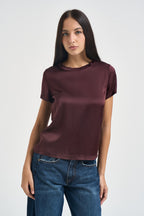 T-shirt donna satinata vino FA705B BRUNELLO VITTO 