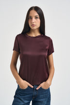 T-shirt donna satinata vino FA705B BRUNELLO VITTO 