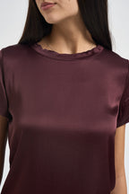 T-shirt donna satinata vino FA705B BRUNELLO VITTO 