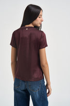 T-shirt donna satinata vino FA705B BRUNELLO VITTO 
