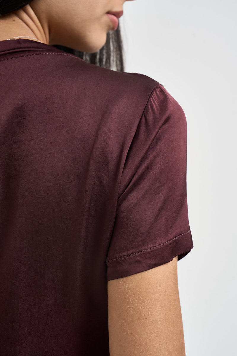 T-shirt donna satinata vino FA705B BRUNELLO VITTO 