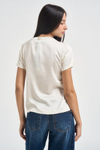 T-shirt donna satinata panna FA705B BURRO VITTO 