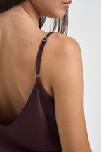Top donna con pizzo melanzana G109T BURGUNDY VITTO 