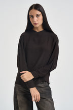 Blusa donna a collo alto marrone H481B MOKA VITTO 