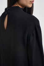 Blusa donna a collo alto nera H481B NERO VITTO 