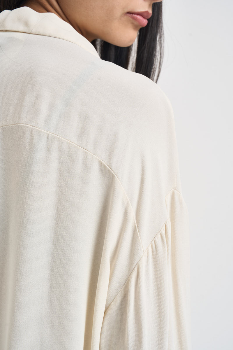 Camicia donna cropped bianco latte H484C BURRO VITTO 