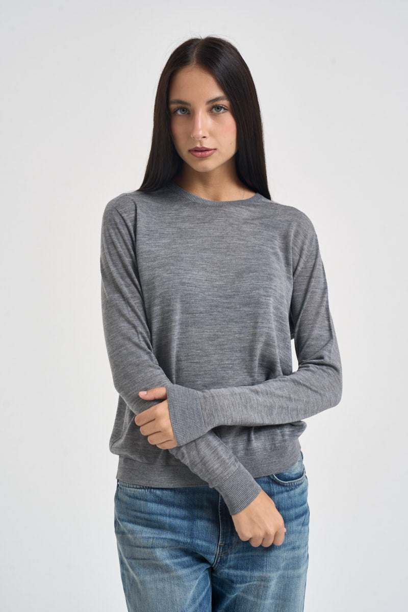 Maglia donna girocollo grigio scuro MLN04 GRIGIO VITTO 
