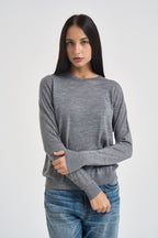 Maglia donna girocollo grigio scuro MLN04 GRIGIO VITTO 
