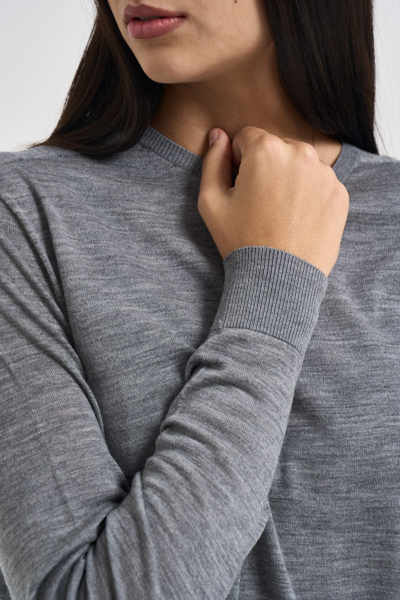 Maglia donna girocollo grigio scuro MLN04 GRIGIO VITTO 