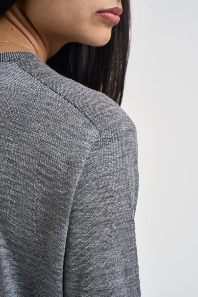 Maglia donna girocollo grigio scuro MLN04 GRIGIO VITTO 