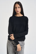Maglia donna girocollo nera MLN04 NERO VITTO 