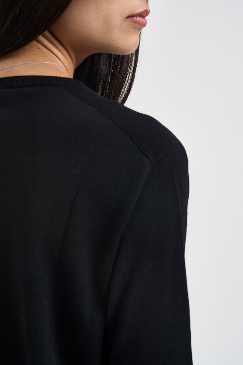 Maglia donna girocollo nera MLN04 NERO VITTO 