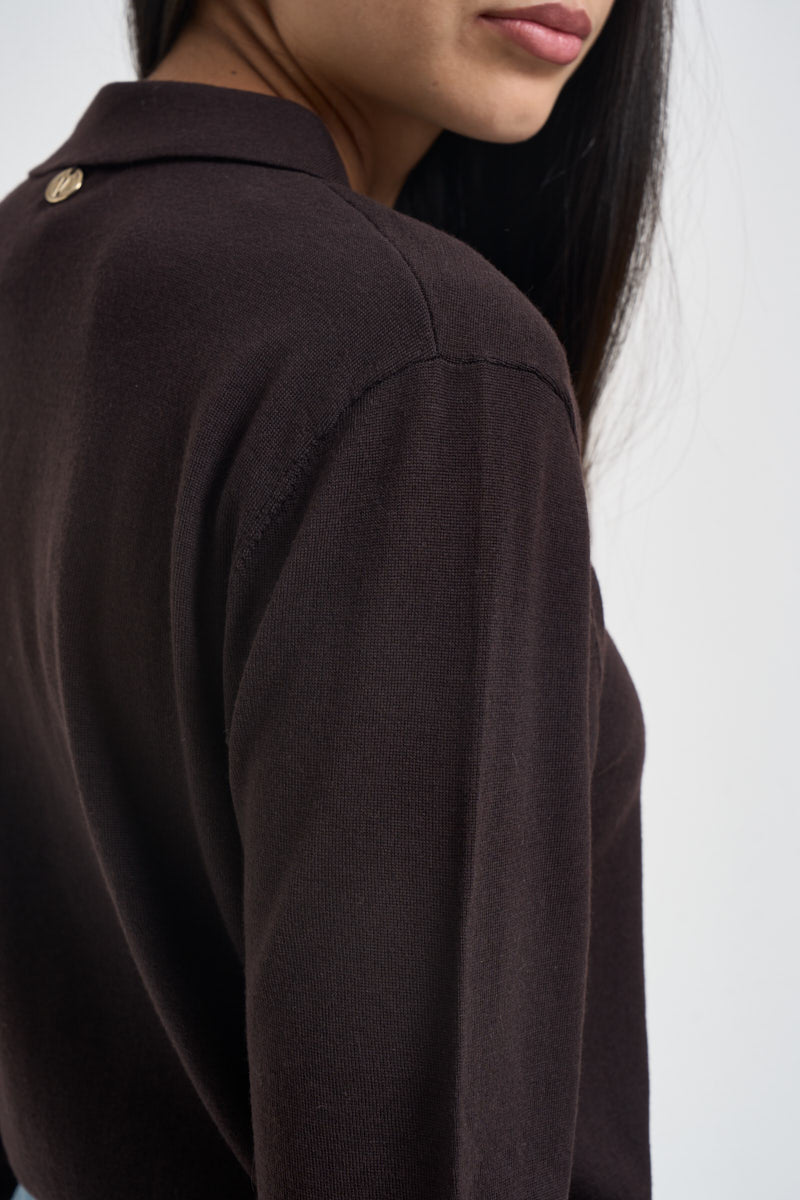Maglia donna polo fondente MLN23 MARRONE VITTO 