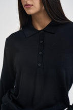 Maglia donna polo nera MLN23 NERO VITTO 
