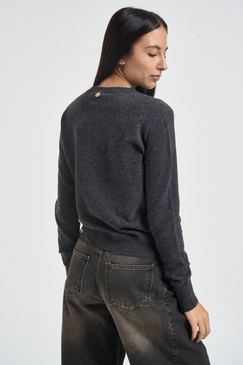Maglia donna girocollo antracite WL104 ANTRACITE VITTO 