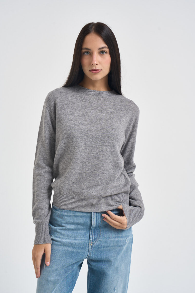 Maglia donna girocollo grigio chiaro WL104 GRIGIO VITTO 