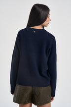 Maglia donna con scollo a V blu navy WL7288 BLU VITTO 