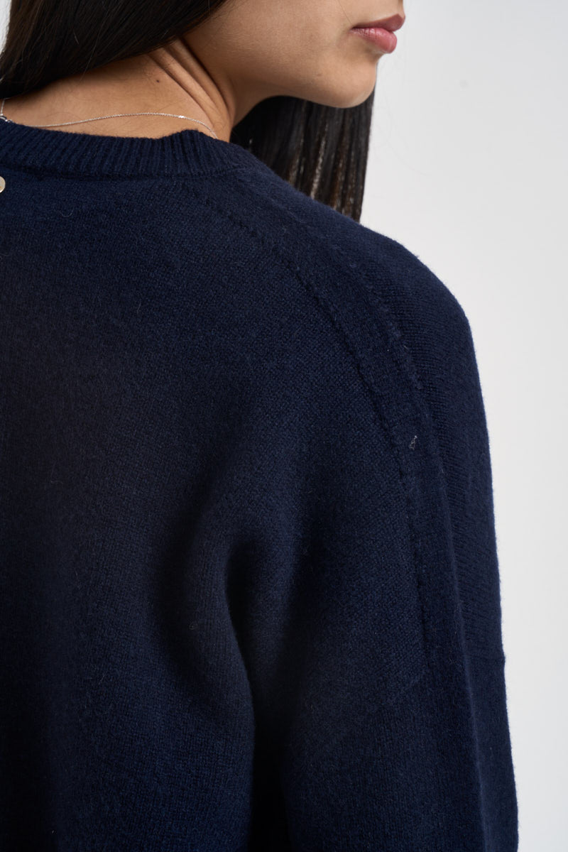 Maglia donna con scollo a V blu navy WL7288 BLU VITTO 