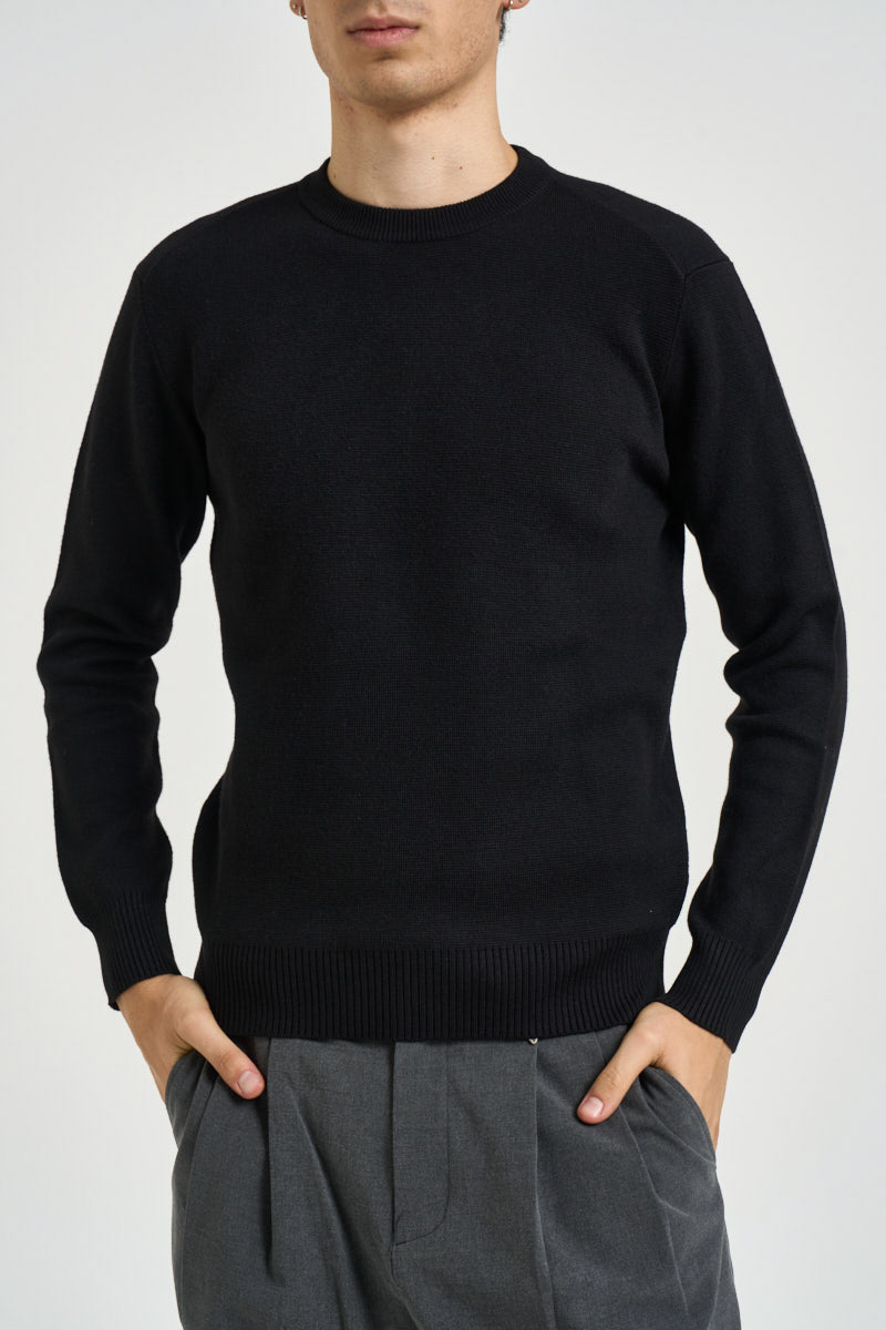 Maglia uomo girocollo nera 6013226 900 VITTORIO FERRIERI 