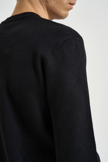 Maglia uomo girocollo nera - 5