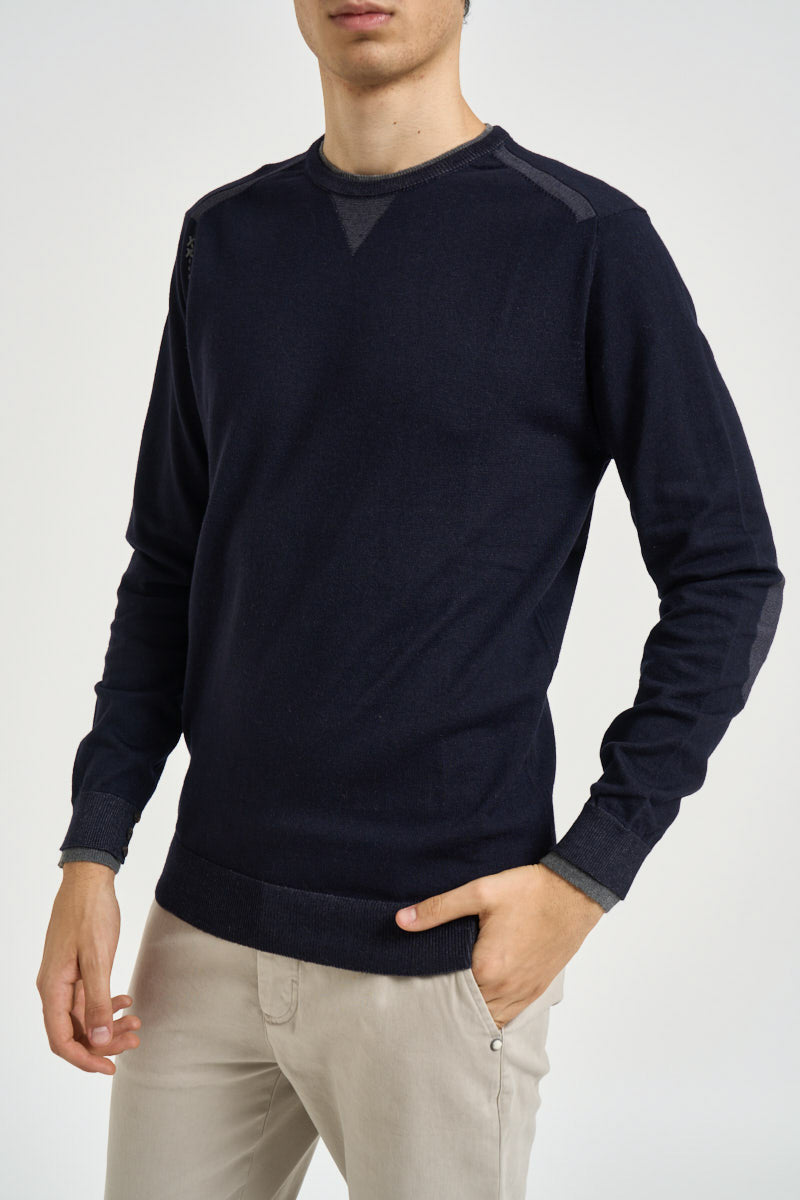 Maglia uomo girocollo blu navy 6103226 205 VITTORIO FERRIERI 