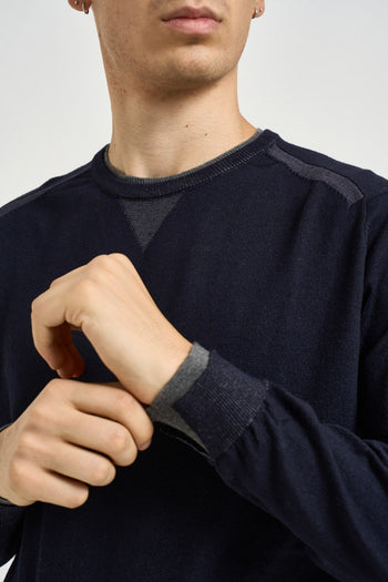 Maglia uomo girocollo blu navy - 3
