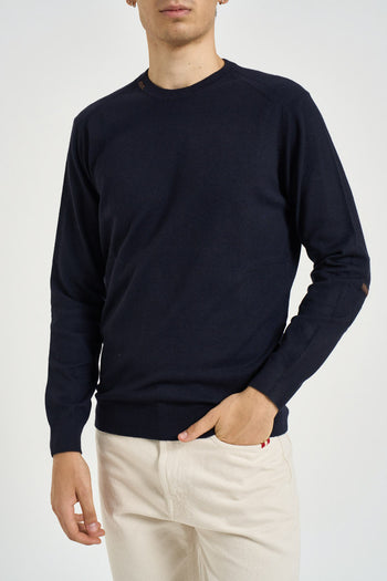 Maglia uomo con toppa ricamata blu navy - 3