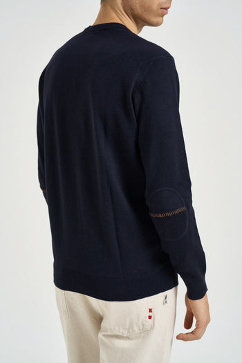 Maglia uomo con toppa ricamata blu navy - 4