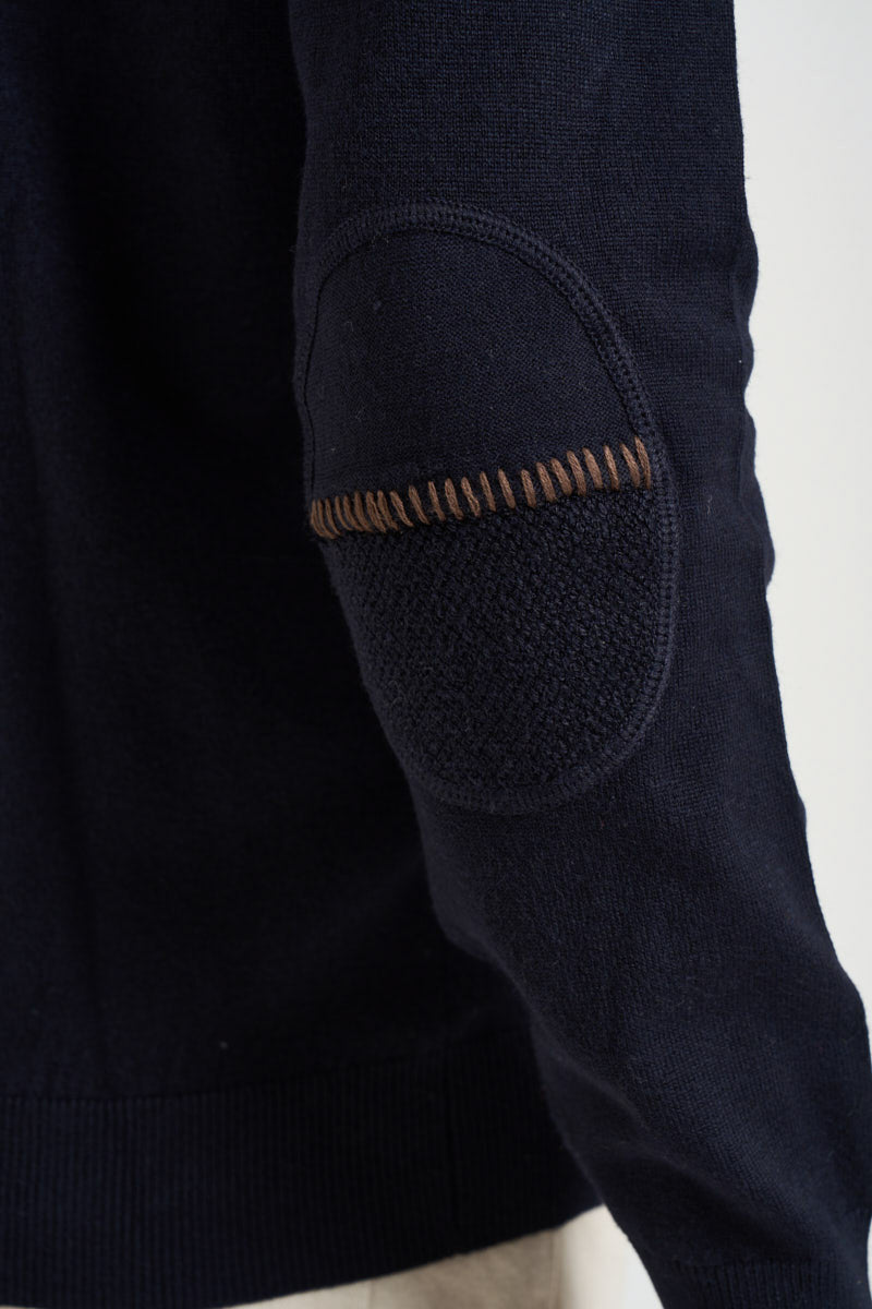 Maglia uomo con toppa ricamata blu navy 6104226 205 VITTORIO FERRIERI 