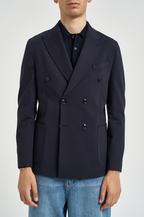 Giacca uomo doppiopetto blu navy - 2