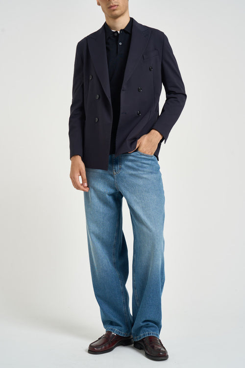 Giacca uomo doppiopetto blu navy