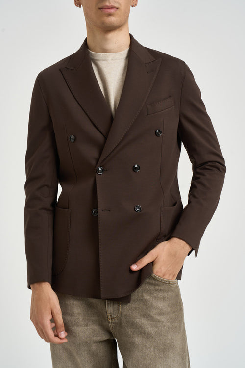 Giacca uomo doppiopetto marrone - 2