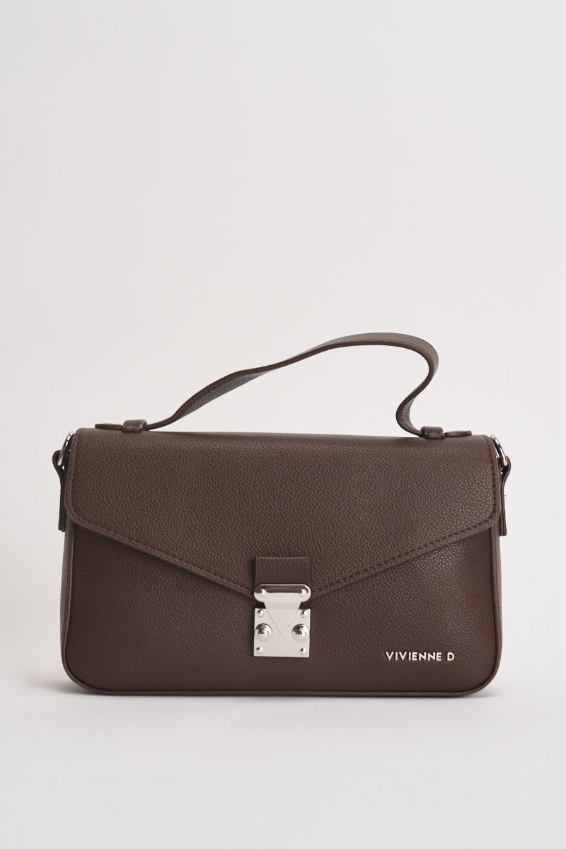 Borsa donna a cartellina marrone VES002 T.MORO VIVIENNE D 