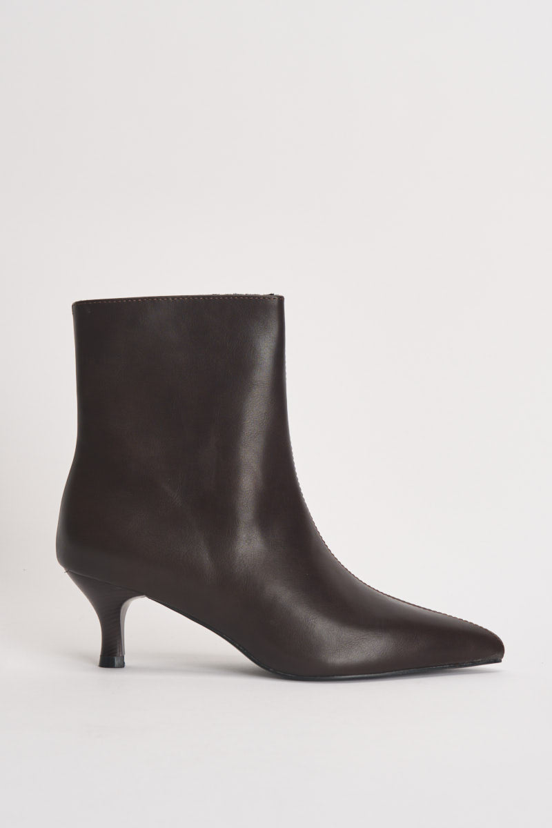 Stivaletti donna con tacco marrone scuro VST033 T.MORO VIVIENNE D 
