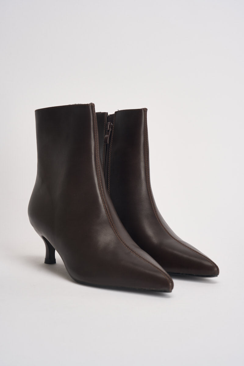 Stivaletti donna con tacco marrone scuro VST033 T.MORO VIVIENNE D 