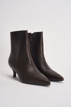 Stivaletti donna con tacco marrone scuro VST033 T.MORO VIVIENNE D 