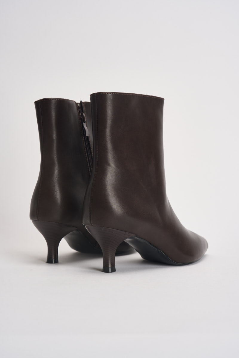 Stivaletti donna con tacco marrone scuro VST033 T.MORO VIVIENNE D 