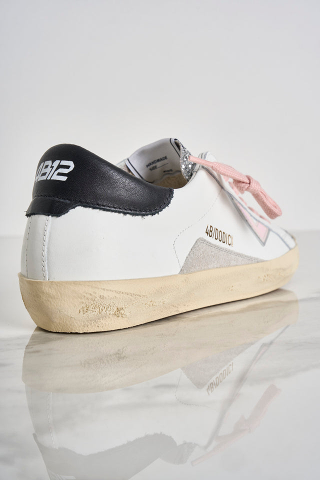 Sneakers donna 4B12 in pelle e glitter