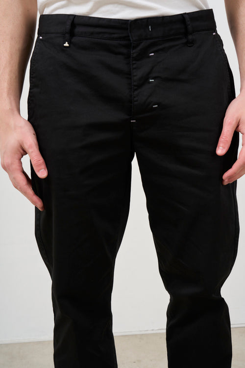 Men's black cropped trousers with pleats - 2