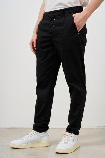 Men's black cropped trousers with pleats - 3