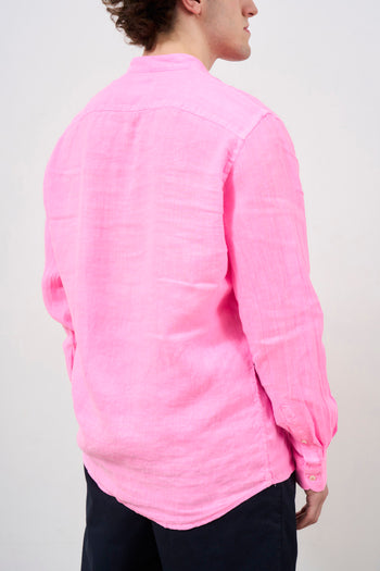 Men's pink shirt with mandarin collar - 4