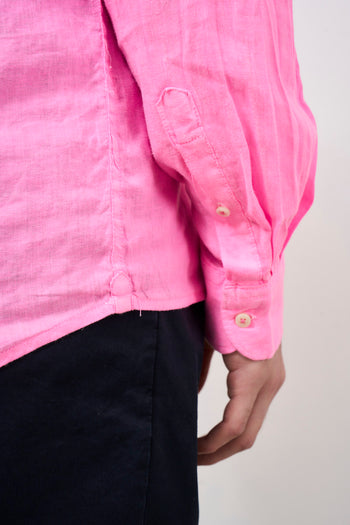 Men's pink shirt with mandarin collar - 5