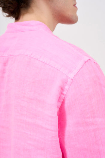 Men's pink shirt with mandarin collar - 6