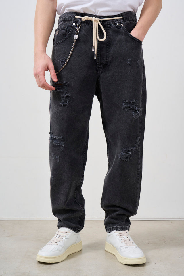 BL11 Men's jeans with chain